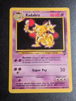 Kadabra 32/102 HP Base Set Unlimited Uncommon Pokemon - Image 1