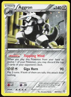 Blister Exclusives Aggron (Cosmos Holo) 080/124 Holo Promo Pokemon MP - Image 1