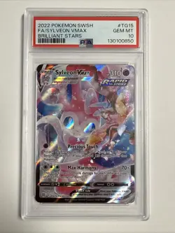 2022 POKEMON SWORD & SHIELD BRILLIANT STARS #TG15 FULL ART/SYLVEON VMAX PSA 10 - Image 1