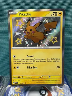 Pikachu 131/091 SV: Paldean Fates NM Pokemon 2024 - Image 1