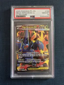 Pokemon Mega Heracross ex 108/094 Me02 Phantasmal Flames Ultra Rare Holo PSA 10 - Image 1