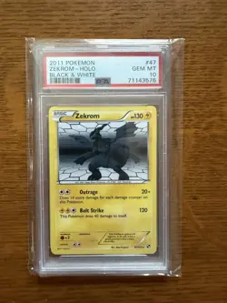 Pokemon Zekrom Black White Holo Rare #47 PSA 10 Gem Mint - Image 1