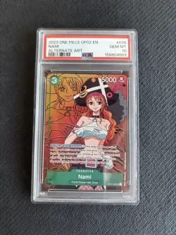 2023 ONE PIECE OP02-PARAMOUNT WAR ALTERNATE ART #036 NAMI PSA 10 - Image 3