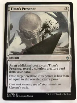 MTG Battle For Zendikar Titan's Presence 014/274 NM - Image 1