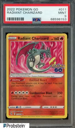 2022 Pokemon Go Radiant Charizard #011 PSA 9 MINT - Image 1