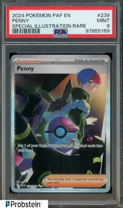 2024 Pokemon PAF En Special Illustration Rare #239 Penny PSA 9 MINT - Image 1