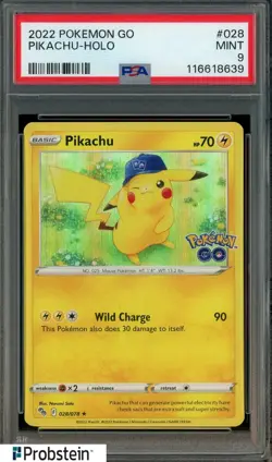 2022 Pokemon Go #028 Pikachu Holo PSA 9 MINT - Image 1