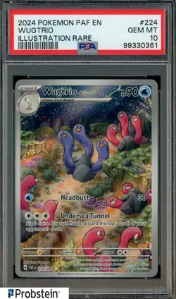 2024 Pokemon PAF En Illustration Rare #224 Wugtrio PSA 10 GEM MINT - Image 1