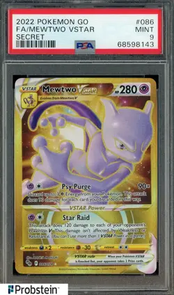 2022 Pokemon Go Secret #086 Mewtwo Vstar FA PSA 9 MINT - Image 1