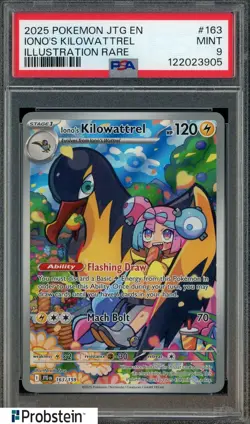 2025 Pokemon JTG EN Illustration Rare #163 Iono's Kilowattrel PSA 9 MINT - Image 1