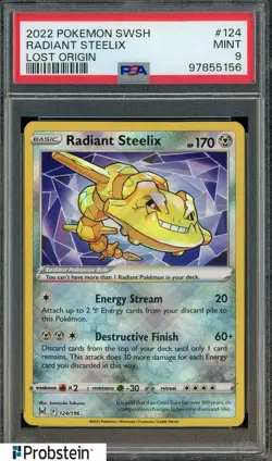 2022 Pokemon SWSH Lost Origin #124 Radiant Steelix PSA 9 MINT - Image 1