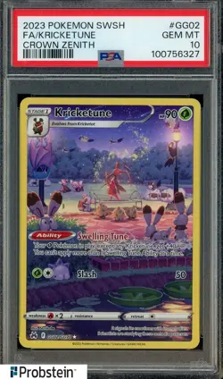 2023 Pokemon SWSH Crown Zenith #GG02 Kricketune FA PSA 10 GEM MINT - Image 1