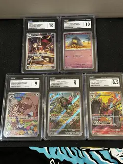 Pokemon CGC 5 Slab Lot Grades 8.5-10 - Image 1