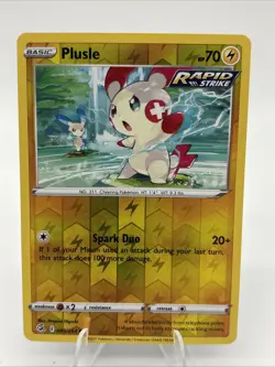 Pokemon Plusle SWSH08: Fusion Strike 089/264 Near Mint NM Reverse Holo - Image 1