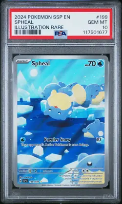2024 Pokemon SSP EN-Surging Sparks Spheal #199 Illustration Rare PSA 10 IR - Image 1
