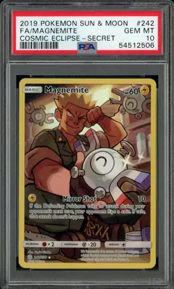 2019 Pokemon S & M Cosmic Eclipse Secret #242 Magnemite FA PSA 10 GEM MINT - Image 1