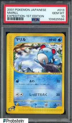 2001 Pokemon Expedition 1st Edition #013 Marill PSA 10 GEM MINT - Image 1