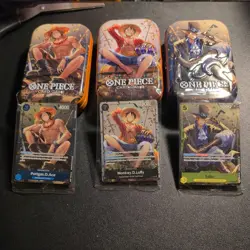 One Piece EMPTY Tin Set Vol 2 with Luffy P075 Sabo P073 Ace P074 Promos English - Image 1