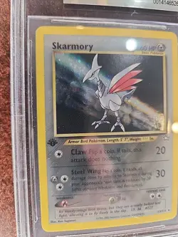 Skarmory Neo Genesis 1st Edition Holo Pokemon Card WOTC Mint PSA BGS 9 - Image 3