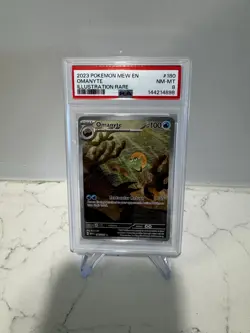 Pokemon TCG Omanyte Scarlet & Violet 151 Illustration Rare Card 180/165 PSA 8 - Image 1
