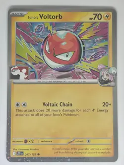 Iono's Voltorb 047/159 Cosmo Holo C Pokemon Prize Pack Series Cards - Image 1