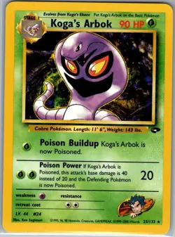 Koga's Arbok 25/132 Non Holo Gym Challenge - Pokemon Card - NM - Image 1