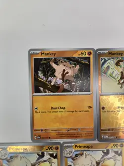 Pokemon Card Lot Of 10 Various Mankey Primape Annihilape Reverse Holo Rare - Image 3