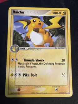 Pokemon Raichu 51/110 ex Holon Phantoms Card - Image 1