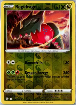Pokemon Card - Regidrago Evolving Skies 124/203 2021 Rare Holo Reverse Holo NM - Image 1
