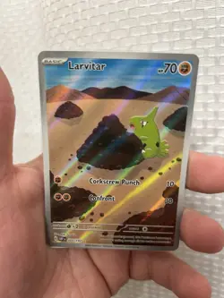 Larvitar SV03 Obsidian Flames Holo Illustration Rare Pokemon Card TCG 203/197 - Image 1