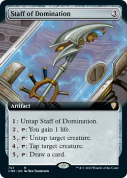 MTG Staff of Domination - Foil - Extended Art, Commander Legends, Lightly Played - Image 1
