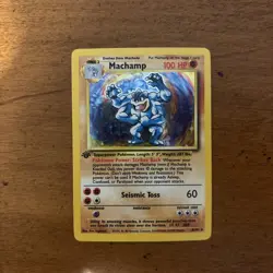 Pokemon TCG Machamp 8/102 1st Edition Base Set Holo Rare VLP - Image 1