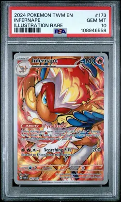 2024 Pokemon TWM EN Illustration Rare #173 Infernape PSA 10 GEM MINT - Image 1