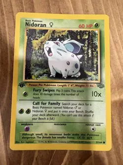 Pokemon TCG Nidoran Jungle #57/64 WOTC Vintage 1999 1st Edition - Image 1