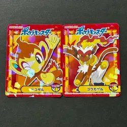 S5459 Chimchar & Infernape Japanese Pokemon Marumiya HOLO Stickers M4 - Image 1