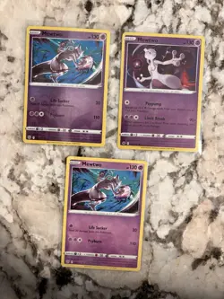 Pokemon TCG Mewtwo Lot of 3 Two Reverse Holos Near Mint Condition English - Image 1
