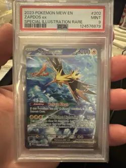 PSA 9 Pokemon 151 Special Illustration Rare SIR Zapdos EX MEW EN 202/165 MINT! - Image 1
