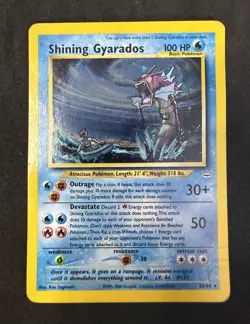 Pokemon TCG 2000 Neo Revelation Shining Gyarados 65/64 Secret Rare Holo 100HP - Image 1