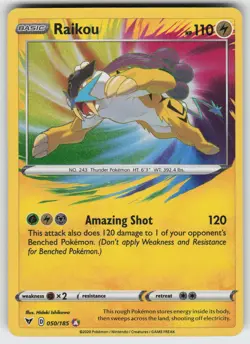 Raikou Amazing Rare SWSH04: Vivid Voltage 050/185 Pokemon - Image 1