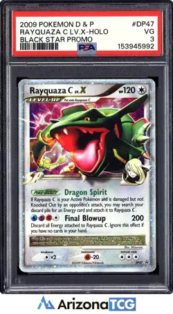 Pokemon 2009 Rayquaza C Lv.X DP47 Holo Black Star Promo PSA 3 - Image 1
