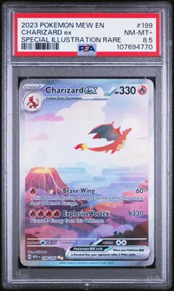 2023 POKEMON MEW EN-151 SPECIAL ILLUSTRATION RARE #199 CHARIZARD EX PSA 8.5 - Image 1