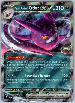 Team Rocket's Crobat ex 122/182 Double Rare Destined Rivals Pokemon Holo NM - Image 1