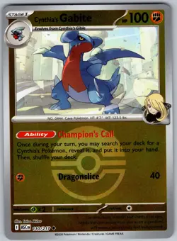 Cynthia's Gabite (Poke Ball) 110/217 Ascended Heroes Pokemon Reverse Holo NM - Image 1