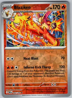 Blaziken 042/182 Rare Destined Rivals Pokemon Reverse Holo Near Mint - Image 1