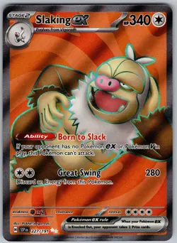 Slaking ex 227/191 Ultra Rare Surging Sparks Pokemon Near Mint - Image 1