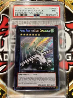 YuGiOh MECHA PHANTOM BEAST DRACOSSACK LTGY-EN053🔥PSA 9🔥1st ED-2013 SECRET RARE - Image 1