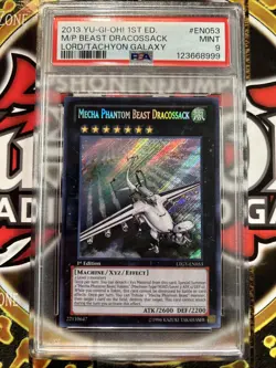 YuGiOh MECHA PHANTOM BEAST DRACOSSACK LTGY-EN053🔥PSA 9🔥1st ED-2013 SECRET RARE - Image 3