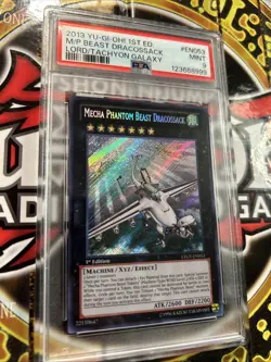 YuGiOh MECHA PHANTOM BEAST DRACOSSACK LTGY-EN053🔥PSA 9🔥1st ED-2013 SECRET RARE - Image 5