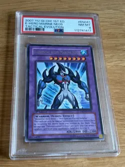 Yu-Gi-Oh TCG Elemental Hero Marine Neos PSA 8 Rare 1st Edition - Image 1