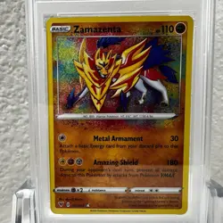 2020 Pokemon SWSH Vivid Voltage Zamazenta 102/185 Amazing Rare - PSA 10 GEM MINT - Image 3